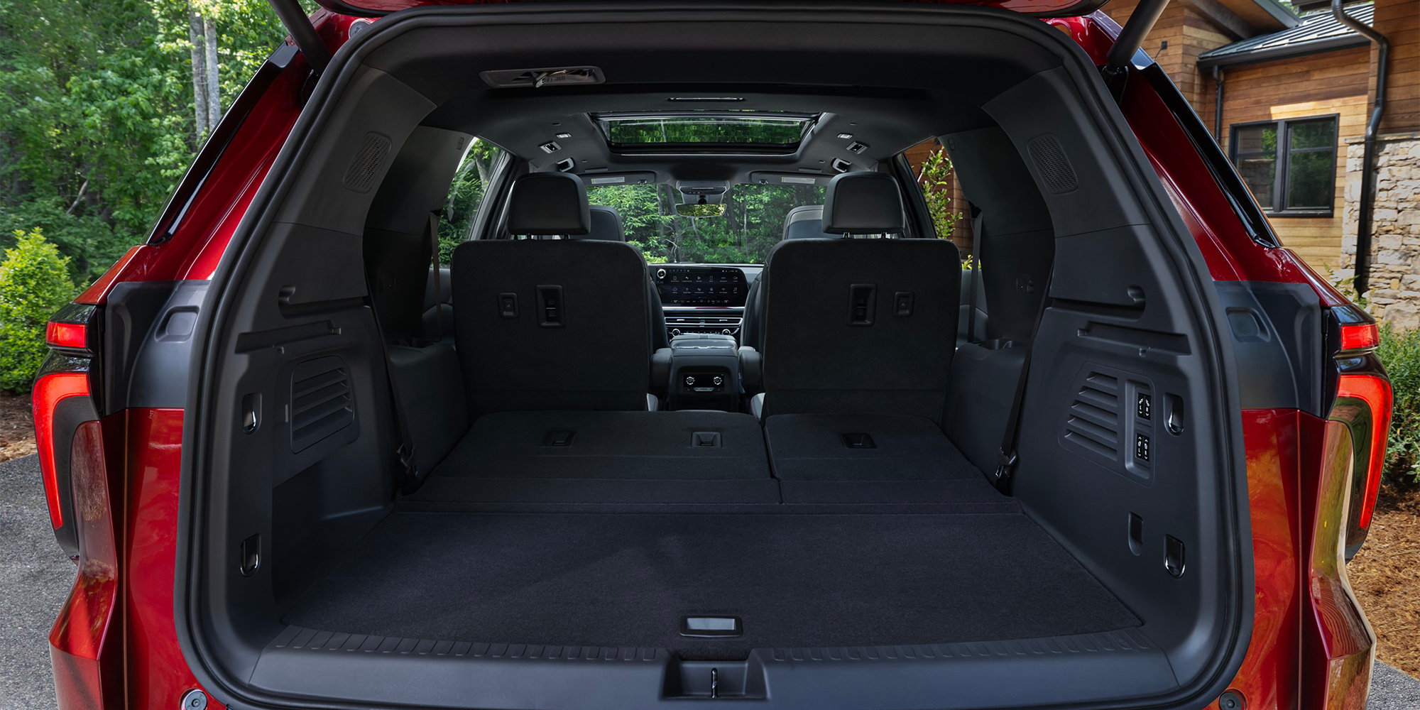 Two Rows Folded Down in the Trunk of the 2026 Chevrolet Traverse.