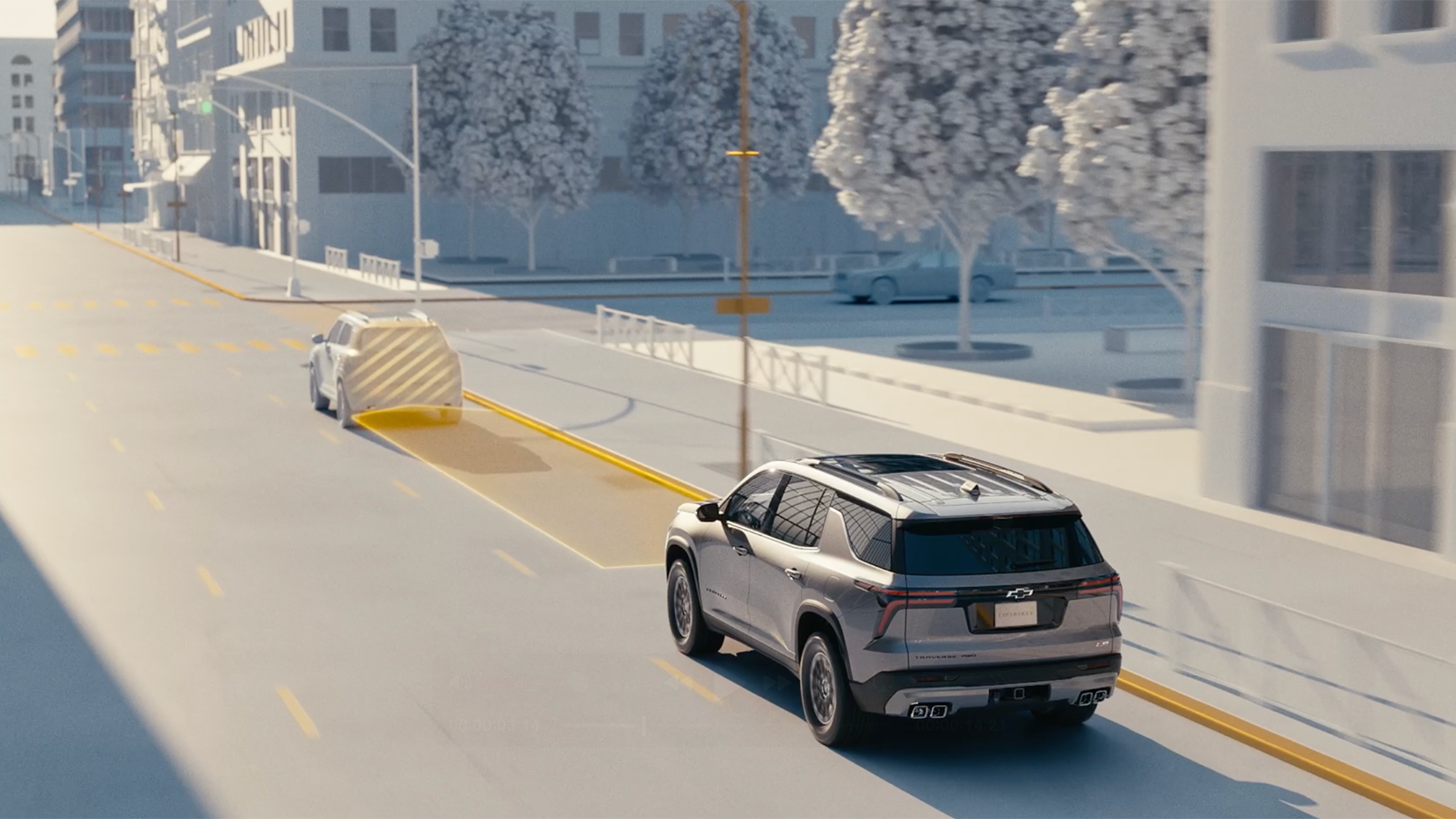 Video of the Automatic Emergency Braking of the 20256Chevrolet Traverse SUV.