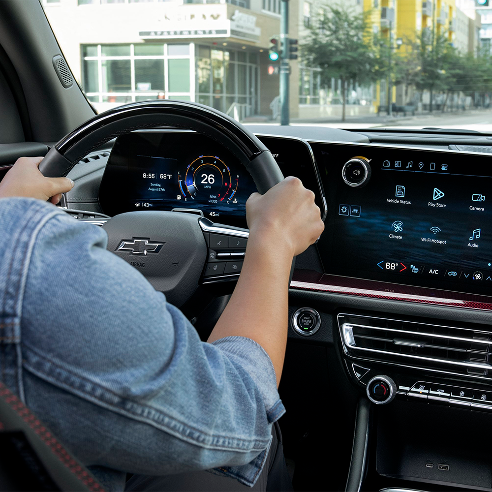 Dashboard and Steering Wheel Inside the 2026 Chevrolet Traverse.