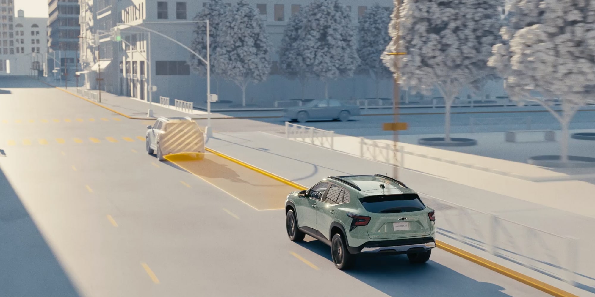 Forward Collision Alert and Automatic Emergency Braking feature of the 2026 Chevrolet Trax.