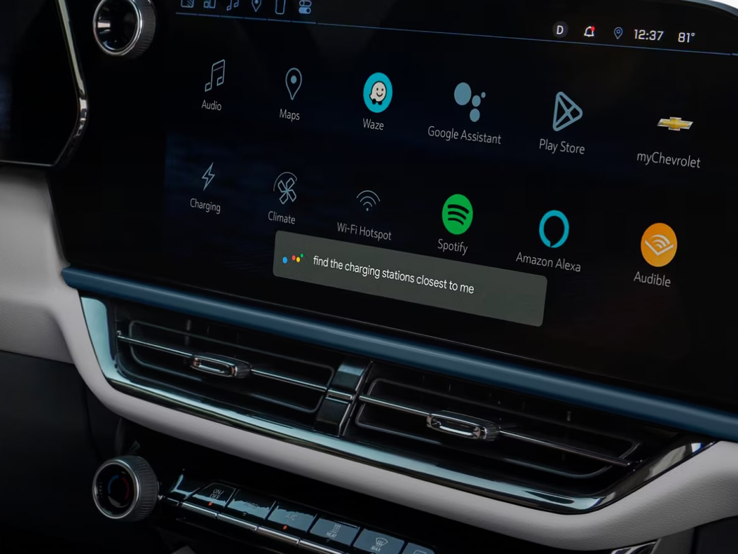 Different apps being displayed in the infotainment screen of the 2027 Chevrolet Equinox.