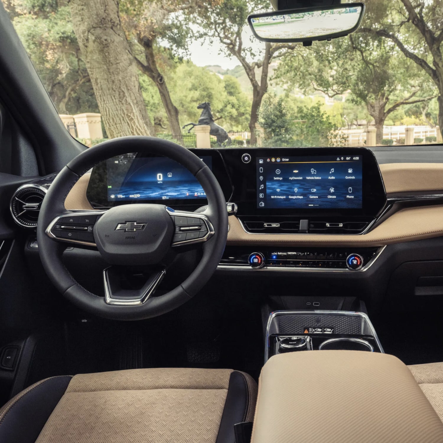 Comfortable front interiors of the 2027 Chevrolet Equinox.
