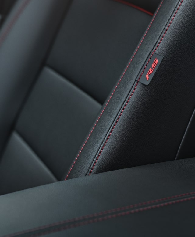 Chevrolet RS trim: Close up of front seats.
