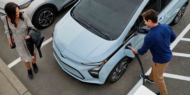 Bolt EV Exterior Photo: Charging Birds Eye View