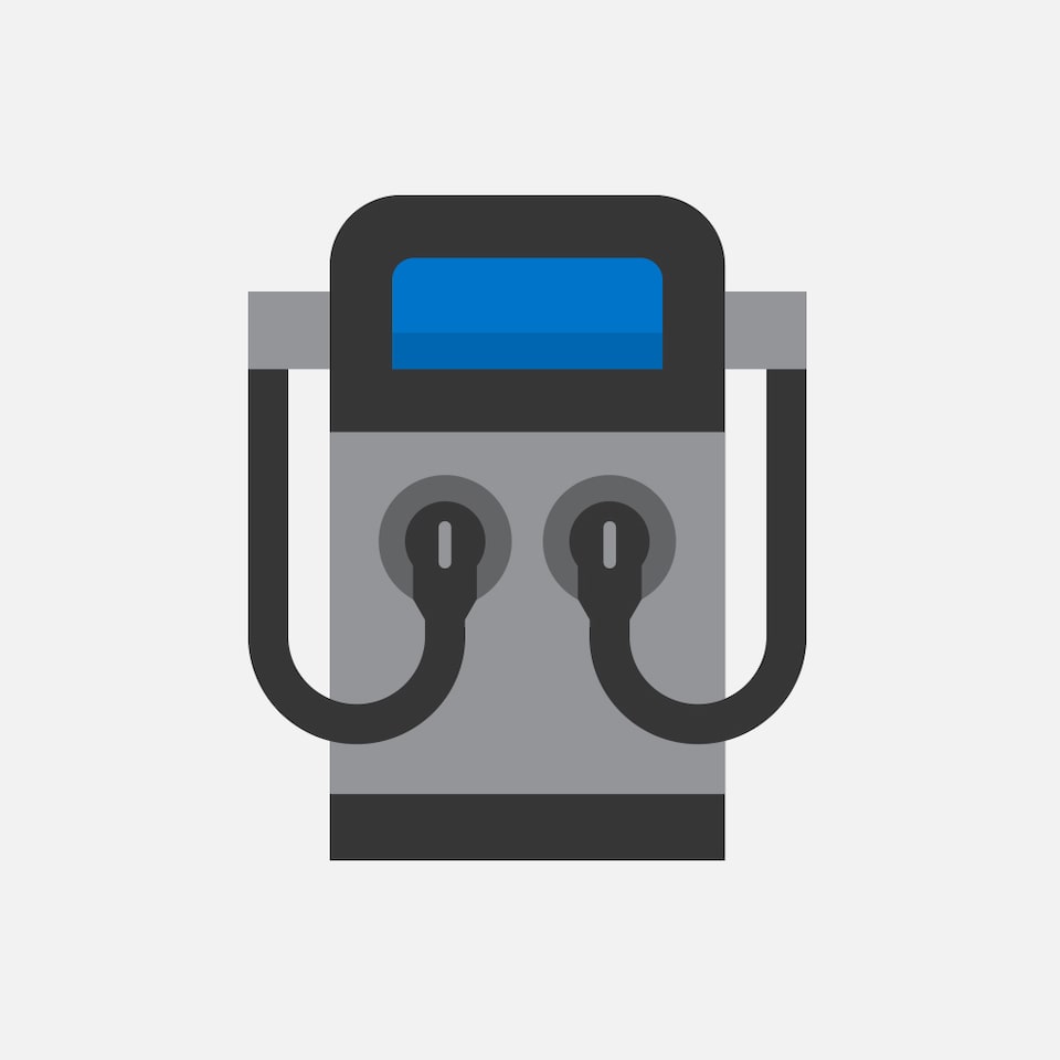 Home charging white icon.