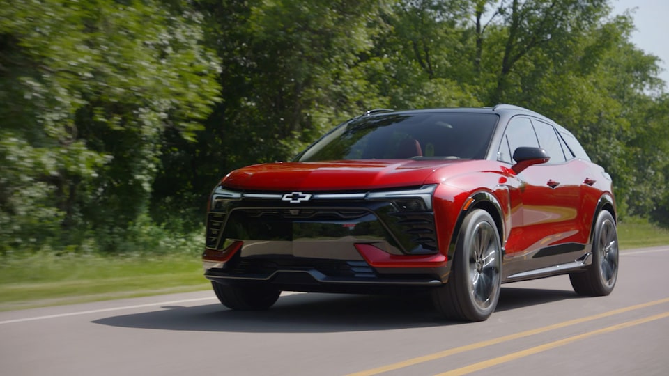 Exterior passenger side view of the 2024 Chevrolet Blazer EV.