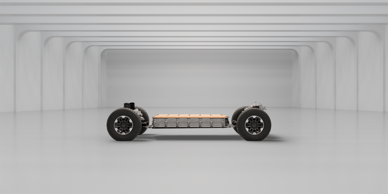 Side view of the Our Battery platform for the 2025 Chevrolet Blazer EV.