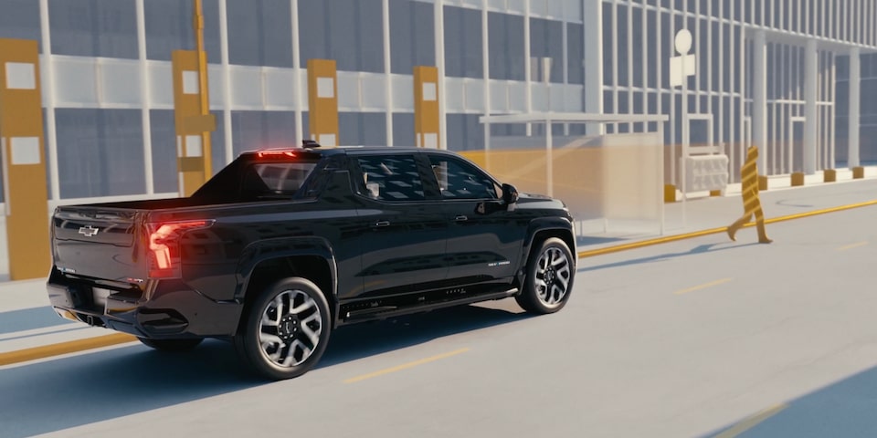 Video showing the Front Pedestrian Braking on the 2025 Chevrolet Silverado EV.