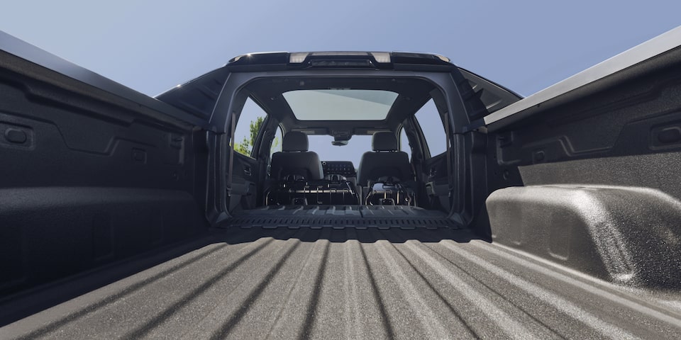 Close up view of the Cargo Bed of the 2026 Chevrolet Silverado EV.