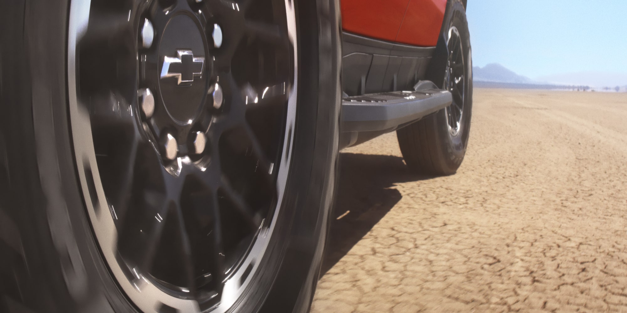 Close-up view of the Wheel Rims of the 2026 Chevrolet Silverado EV.