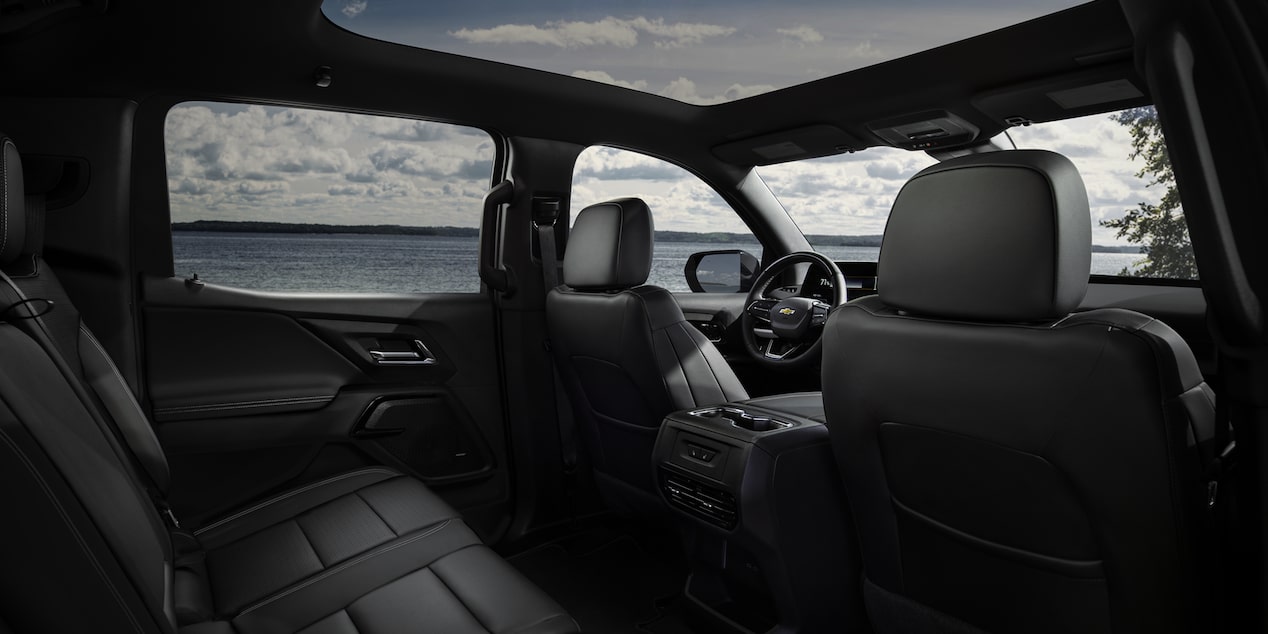 Spacious interiors of the 2026 Chevrolet Silverado EV.
