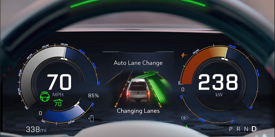 Close-up view of the Display Dashboard of the 2026 Chevrolet Silverado EV.