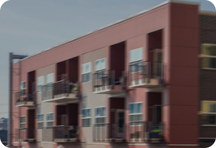 Motion Blur View of the Apartment Buildings within the City Landscape