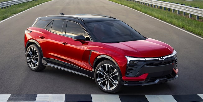 2024 Chevrolet Blazer EV parked on a race track.