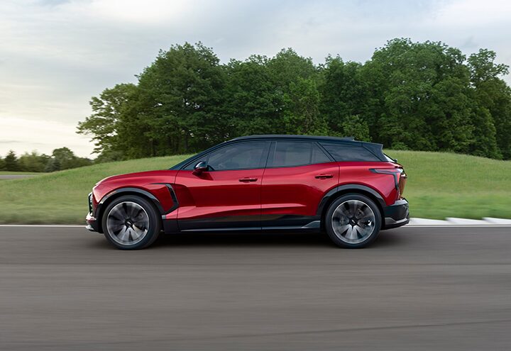  Exterior driver side view of the 2024 Blazer EV.