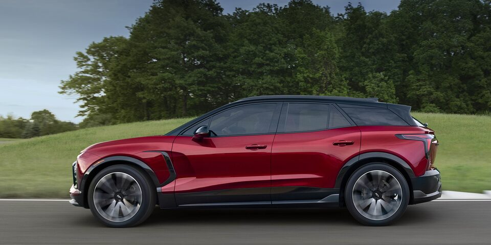 Exterior driver side view of the 2024 Blazer EV.