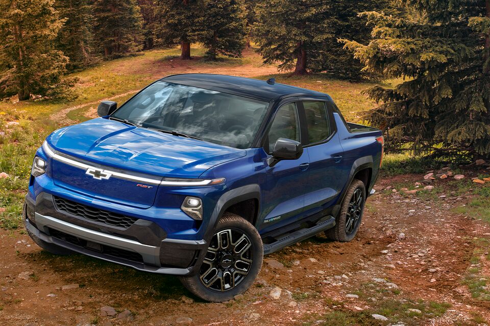 Exterior view of the Silverado EV.