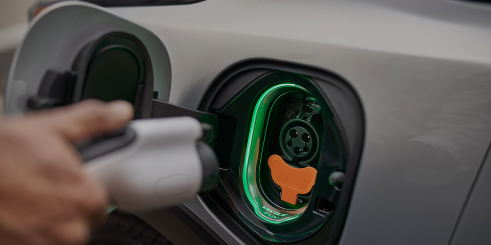 Close up of the Chevrolet Bolt EV charging port.
