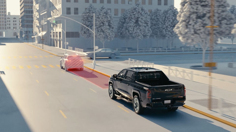 Vidéo de l’alerte de prévention de collision et du freinage d’urgence automatique pour la personnalisation des VÉ Chevrolet.