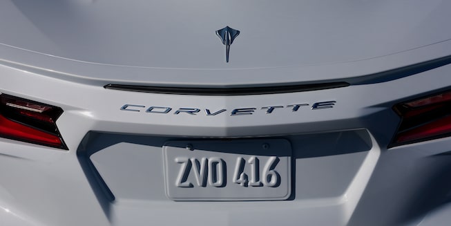 2021 Chevrolet Corvette Sports Car: rear badging.