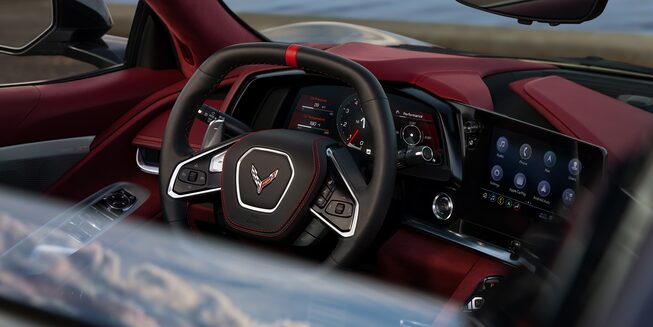 Tableau de la voiture sport Chevrolet Corvette 2022.