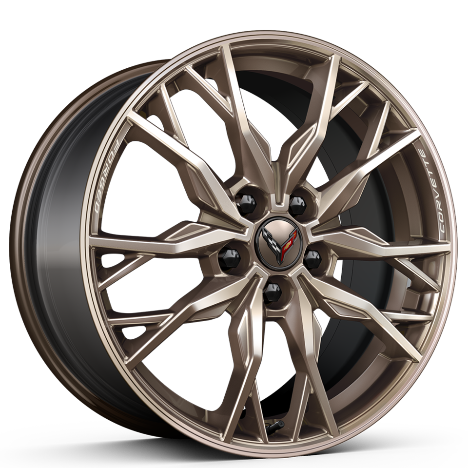 Roues en aluminium bronze techno.