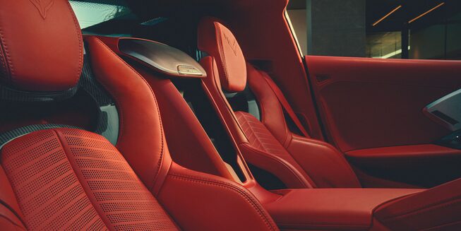 Interior seats of the 2023 Corvette Z06.