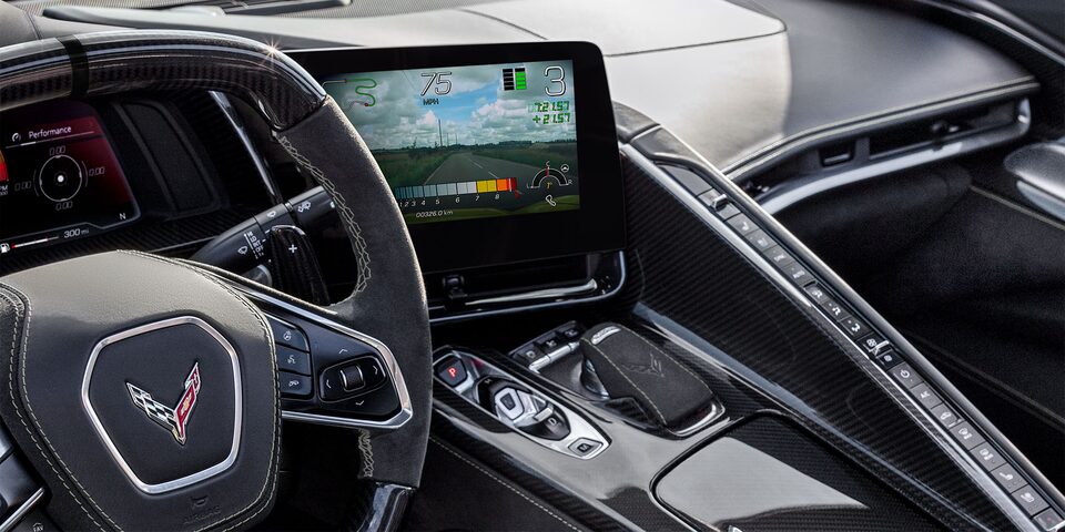 Système d’infodivertissement de la Corvette Z06 2023.