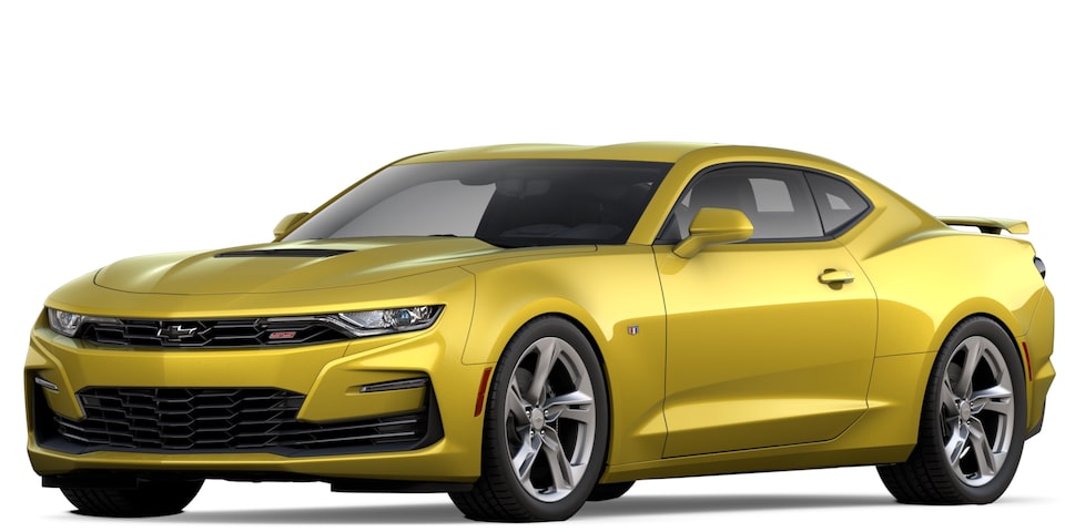 Chevrolet Camaro 2024 en JAUNE MINTROO MÉTALLISÉ.