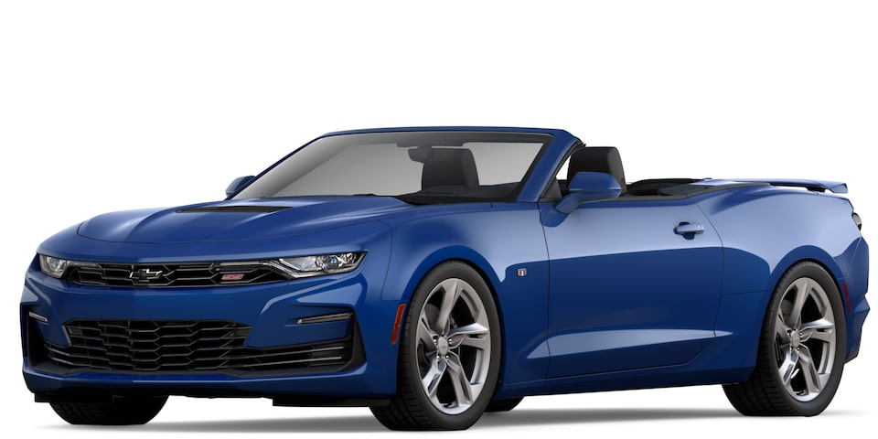 Chevrolet Camaro 2024 en Bleu rivage métallisé.