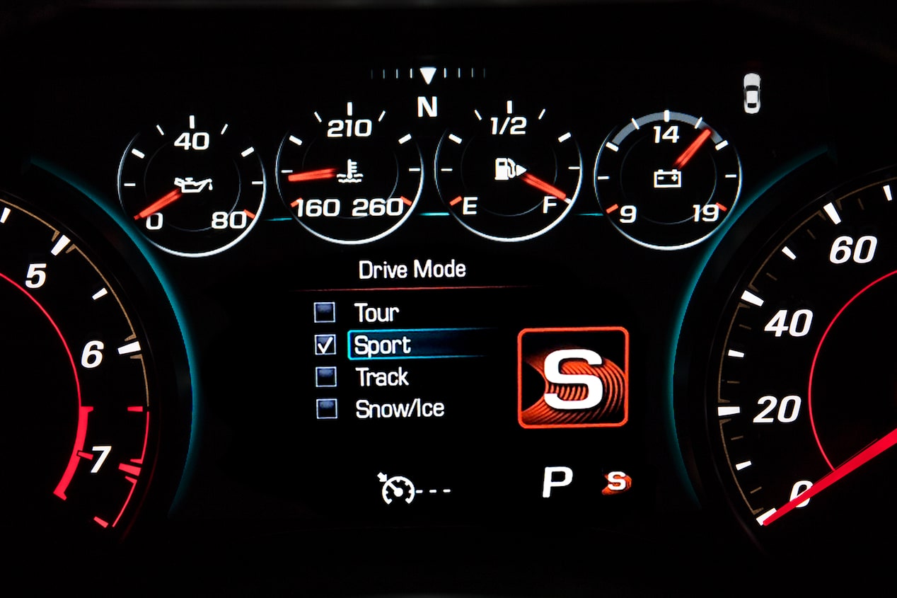 Sélecteur de mode de conduite dans la Chevrolet Camaro 2024.