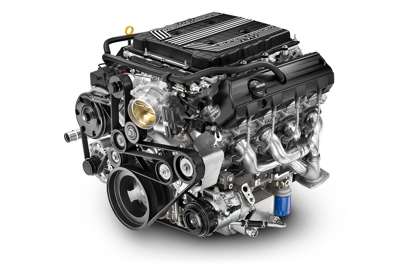 Moteur V8 LT4 suralimenté de 6,2 L en option dans la Chevrolet Camaro 2024.