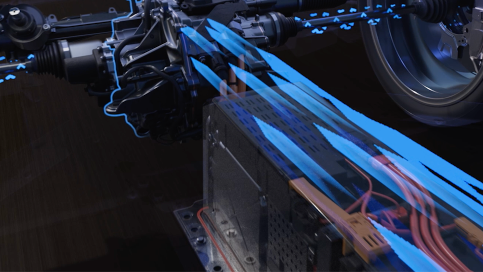 A 3D Image of the Mechanics Inside the Wheels of a Chevrolet Corvette E-Ray.