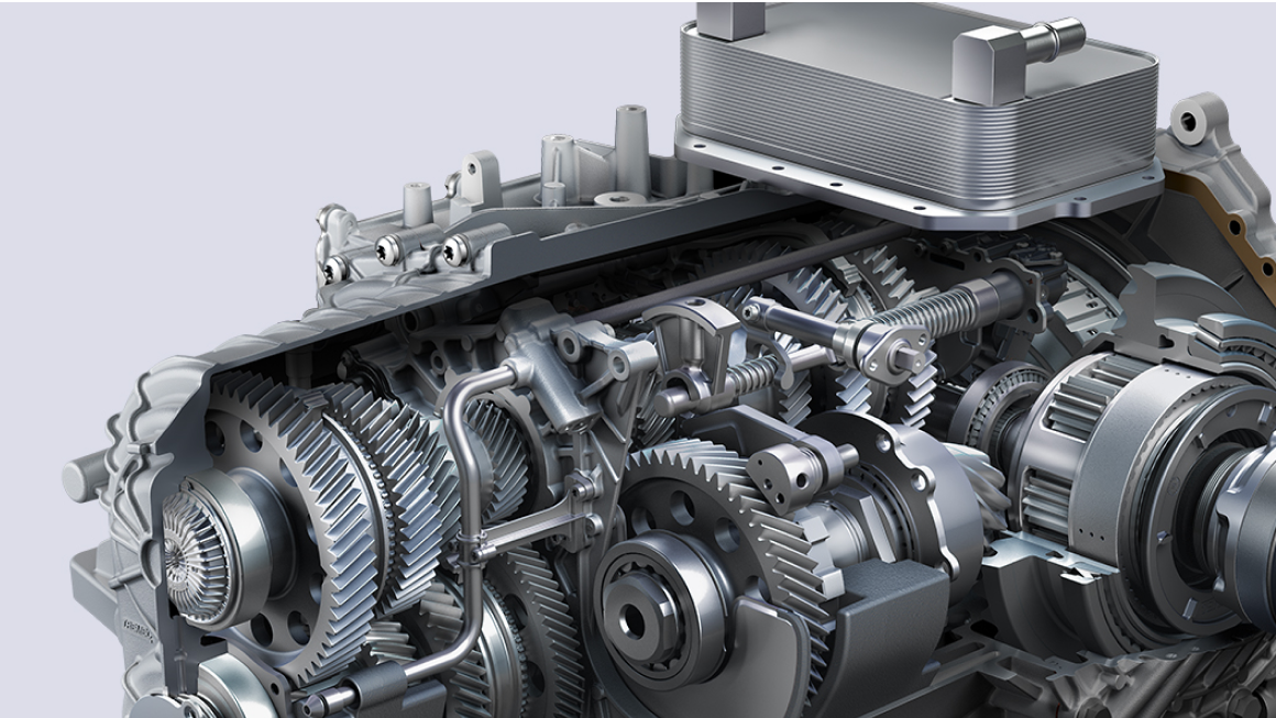 Cross section of the engine used on the 2025 Chevrolet Corvette Stingray.