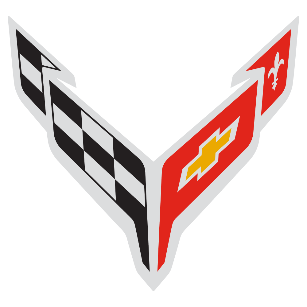 Chevrolet Corvette Cross Flags Logo on a Black Background.