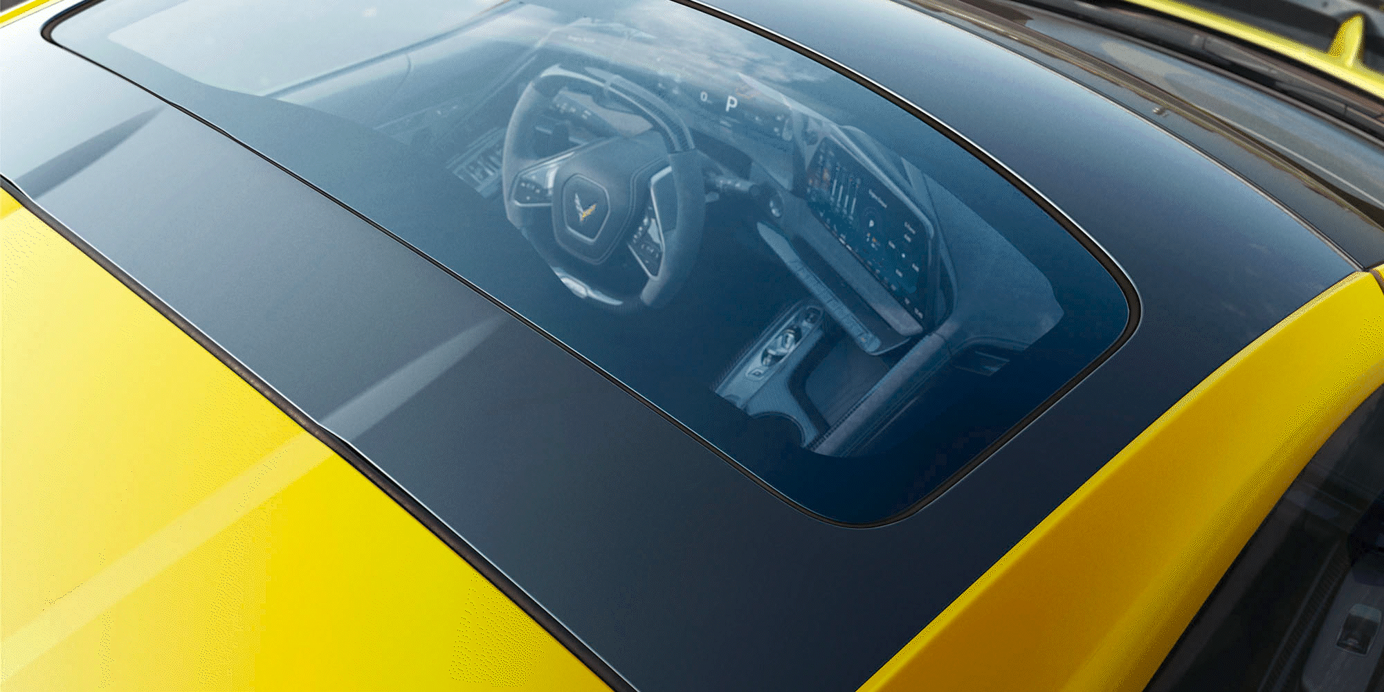 Close-up view of the 2026 Chevrolet Corvette Stingray Sunroof.