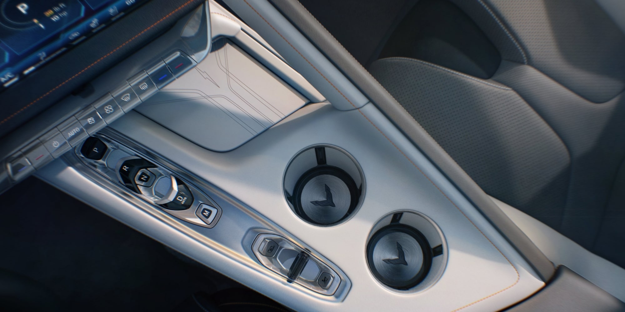 La console centrale de la Chevrolet Corvette Z06 2026.