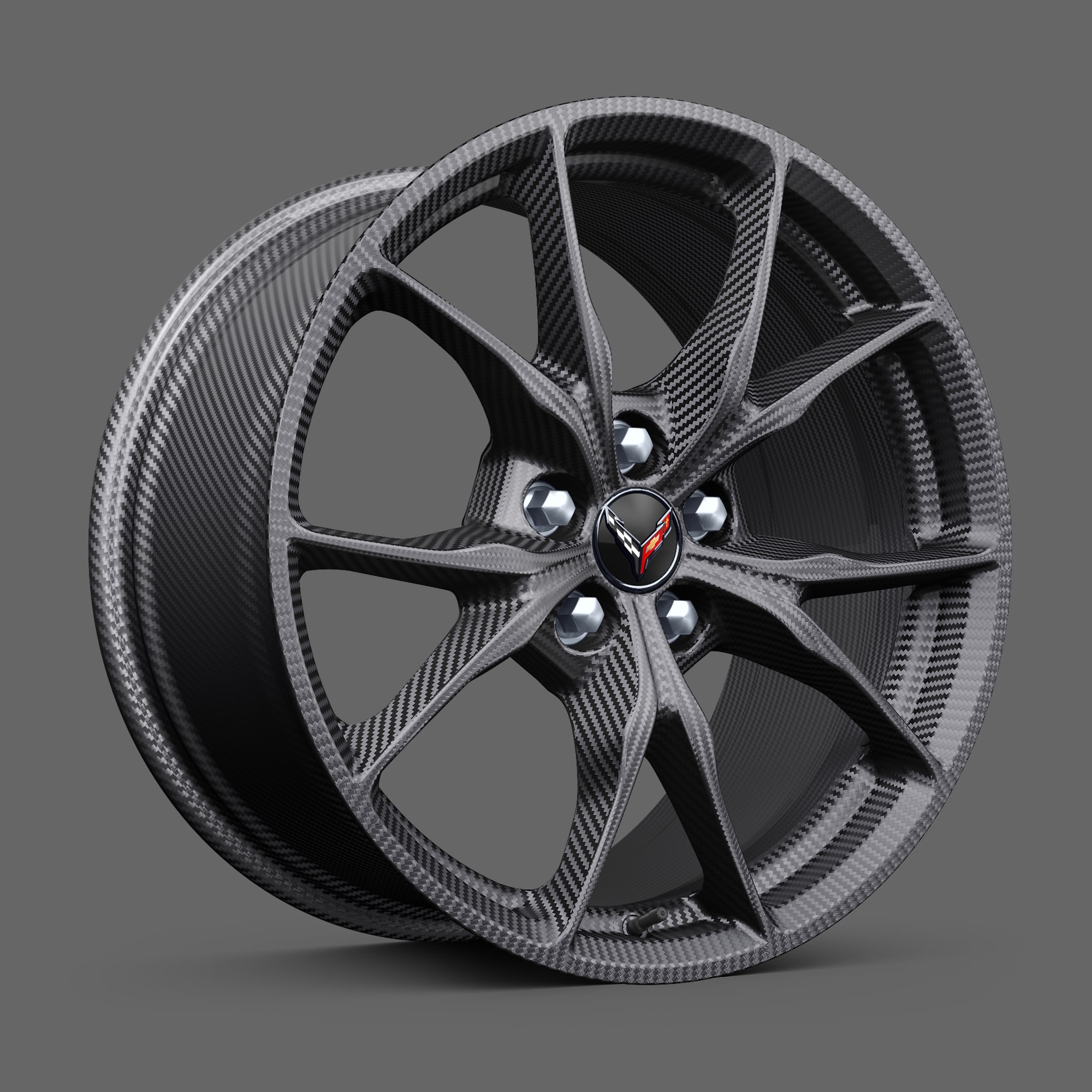 20" Front/21" Rear 10-Spoke Visible Carbon Fiber Wheels of the 2026 Chevrolet Corvette ZR1.