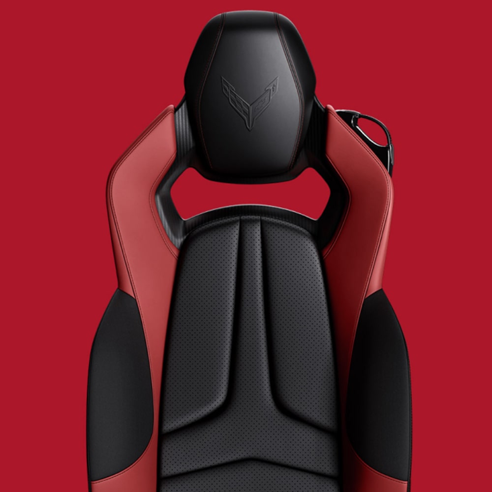 Close up view of Corvette grand sport Interior seats