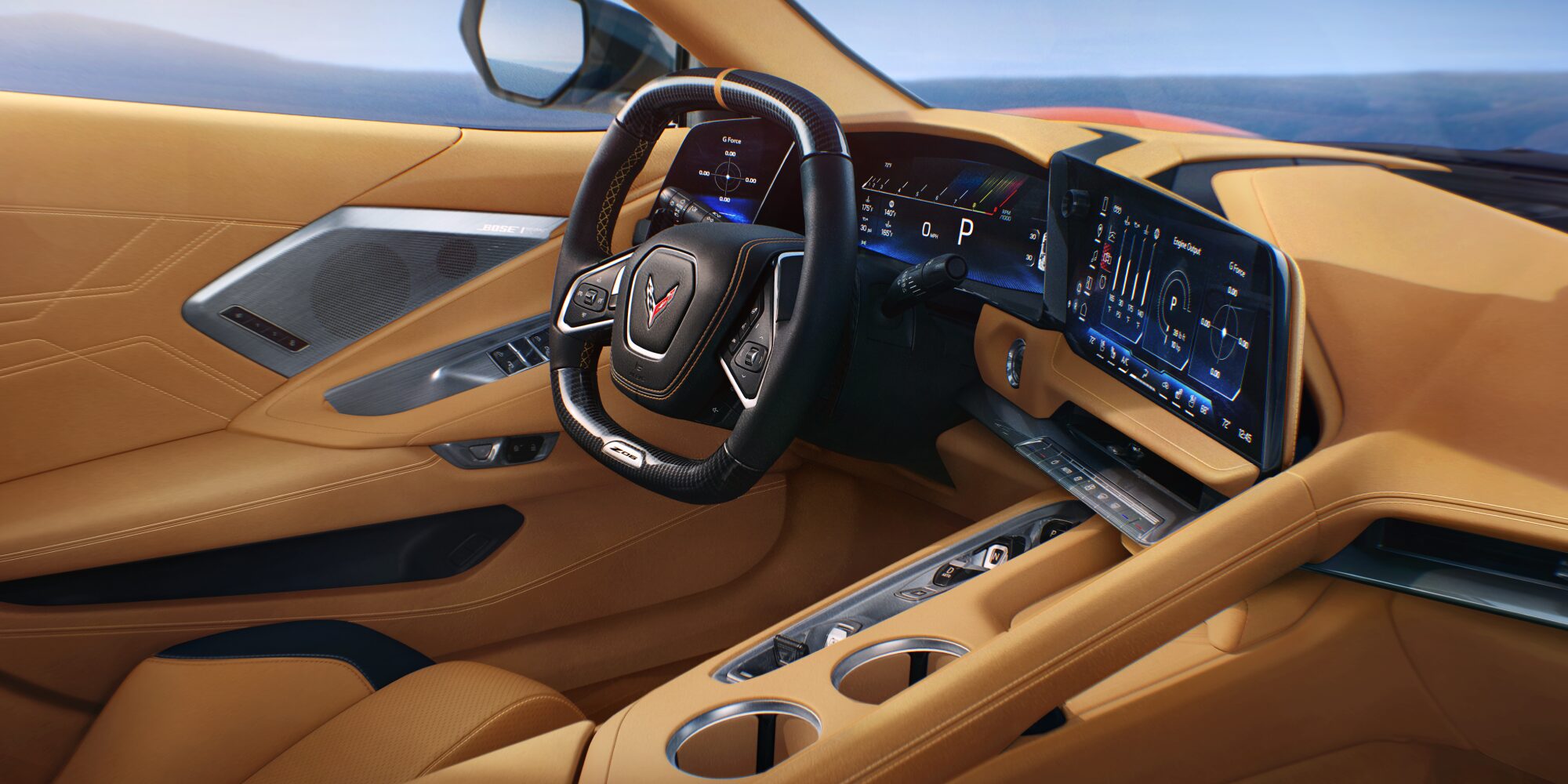 Vue du côté passager de la Chevrolet Corvette Z06 2027 (côté conducteur)