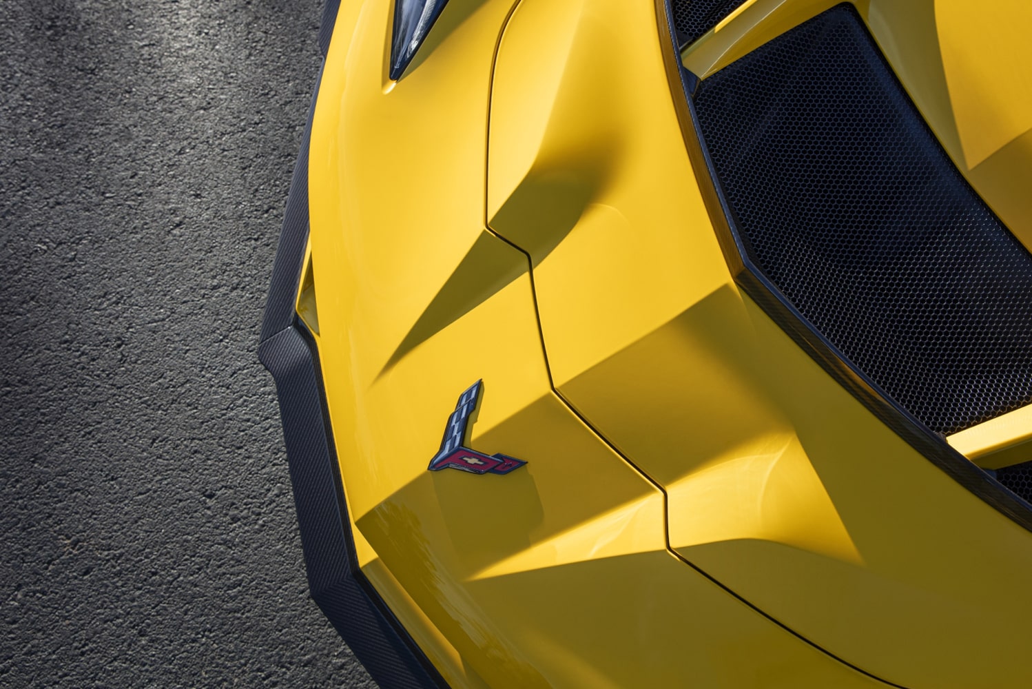 Vue aérienne du capot de la Chevrolet Corvette ZR1 2027.