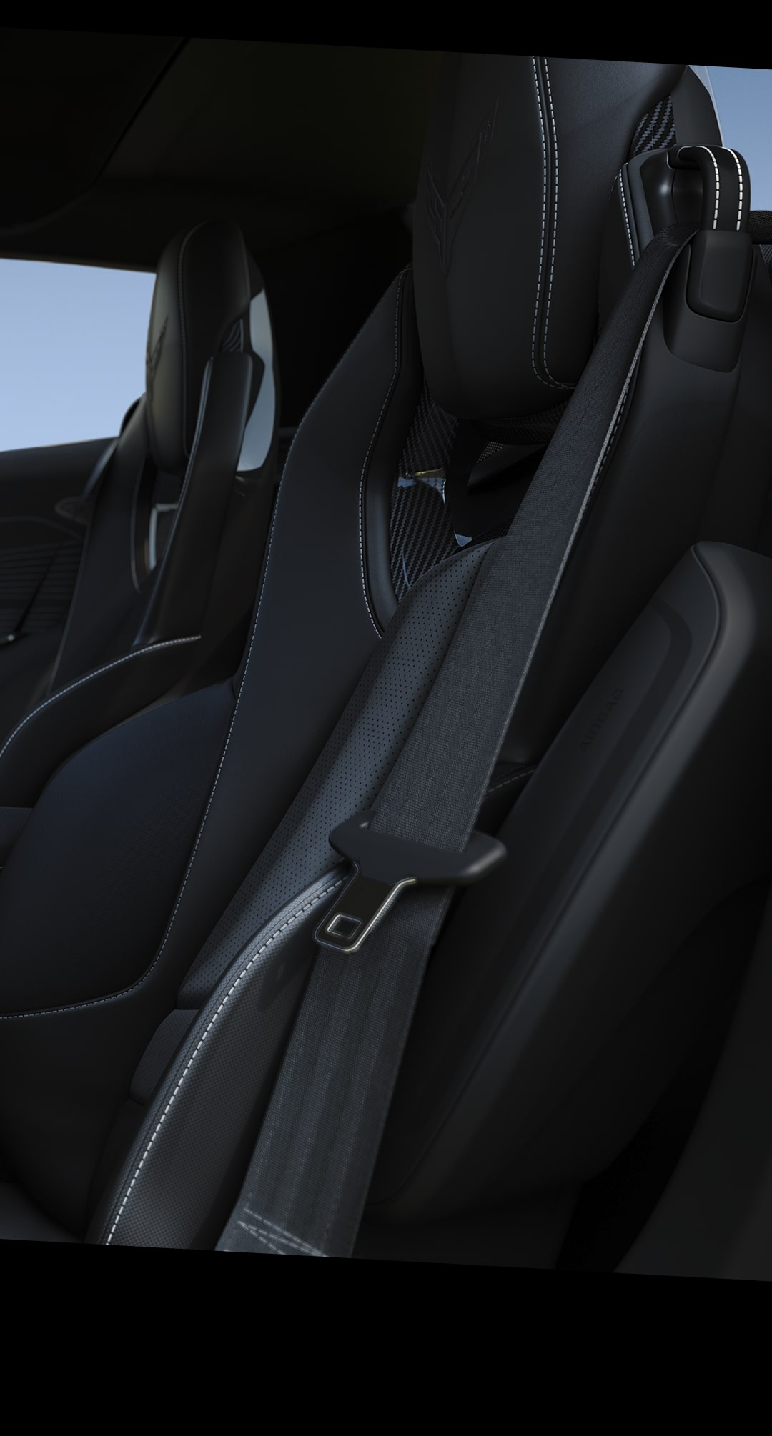 Intérieur : siège conducteur et volant à l’intérieur de la Chevrolet Corvette ZR1 2027.