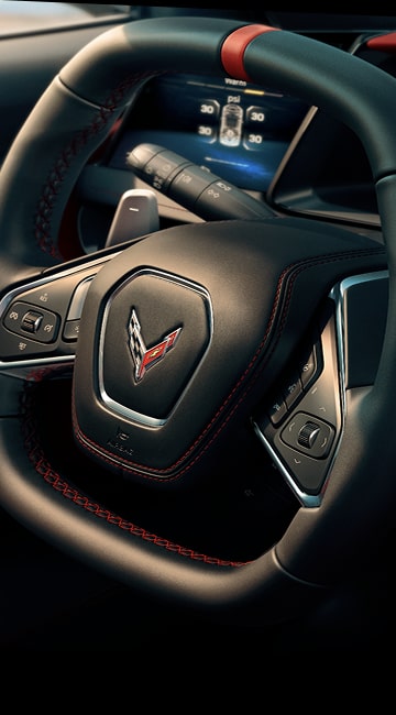 Volant intérieur de la Chevrolet Corvette Stingray 2027.