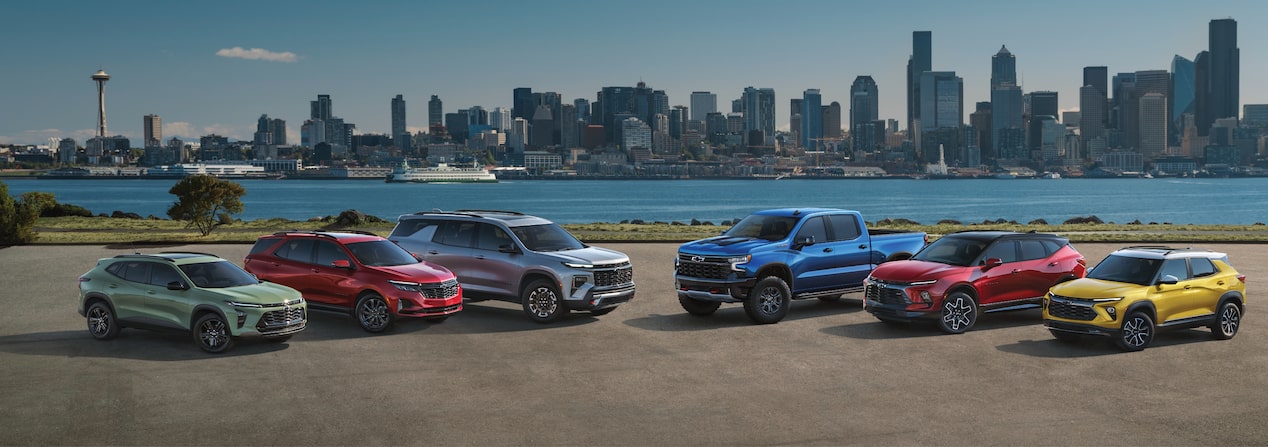 The Chevrolet lineup of vehicles.