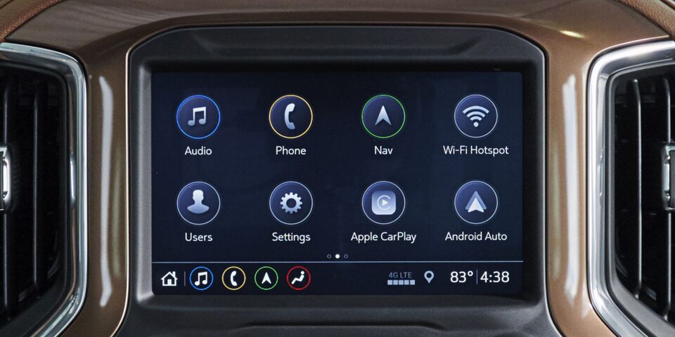 Close-up of Infotainment System with Apple CarPlay.
