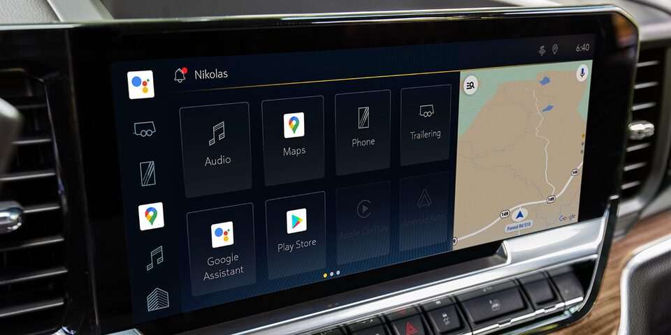 2022 Silverado 1500 Infotainment Touchscreen Closeup.