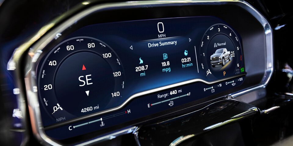 2022 Silverado 1500 12-Inch Driver Information Center Closeup.