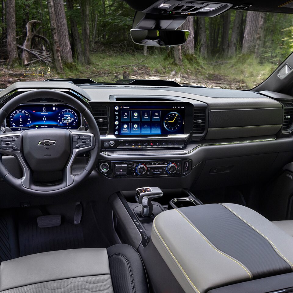 Interior of the 2023 Silverado ZR2 Bison Edition.