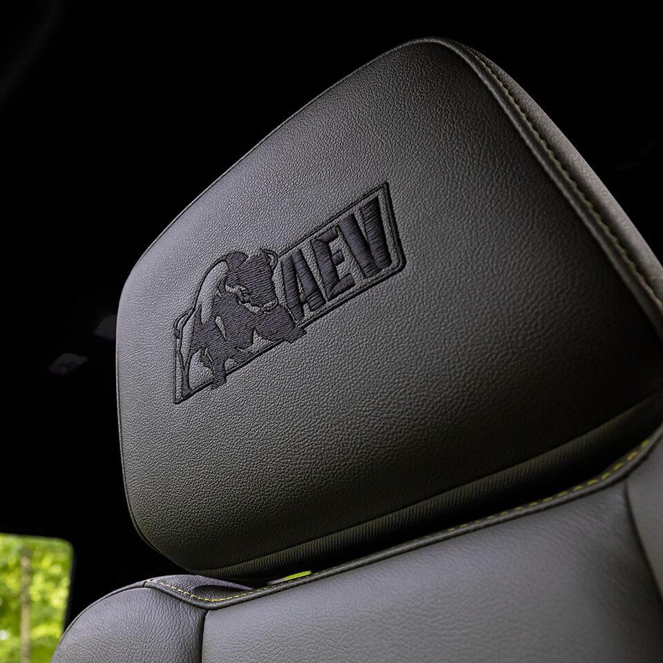 2023 Silverado ZR2 Bison Edition: AEV branded headrests.