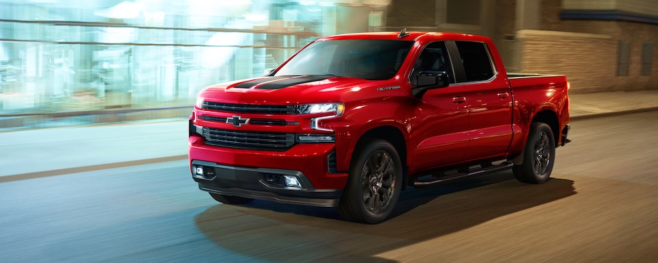 Front profile shot of the 2023 Chevrolet Silverado RST Rally Edition.